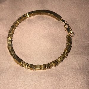 Custom handmade gold tone metallic bracelet